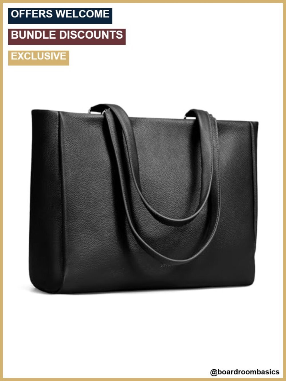 Genuine Leather Work Laptop Tote Bag with 15" Compartment
